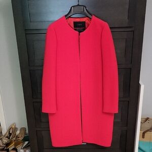 J.Crew Double Cloth Colorless Jacket In Beautiful Red